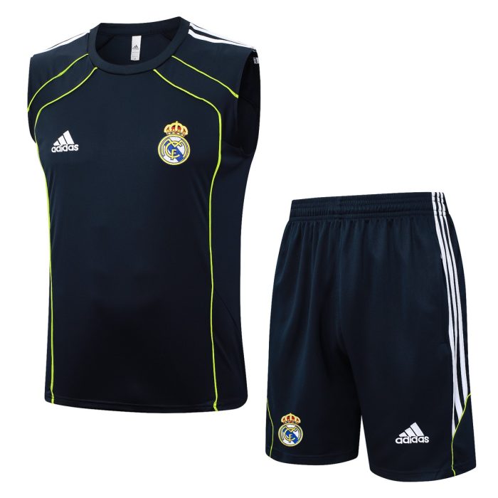 Real Madrid Retro Vest in Light Blue with Green Trim - 图片 8