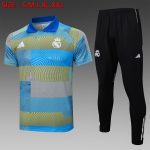 Real Madrid Blue Green Stripe Polo Shirt