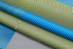 Real Madrid Blue Green Stripe Polo Shirt - 图片 3