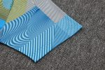Real Madrid Blue Green Stripe Polo Shirt - 图片 4