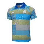 Real Madrid Blue Green Stripe Polo Shirt - 图片 8