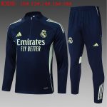 Real Madrid Kids' Half-Zip Jacket in Cyan