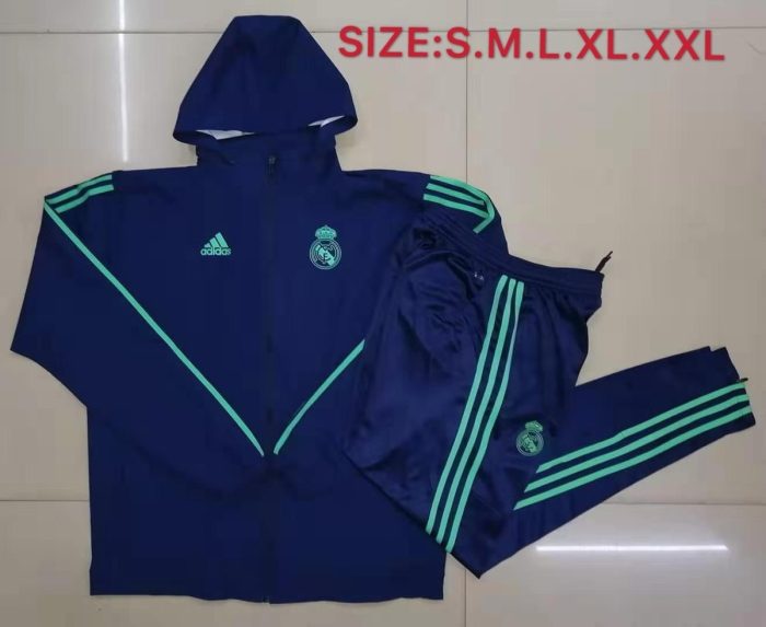 Real Madrid 19-20 Navy Blue Windbreaker S~2XL - 图片 7