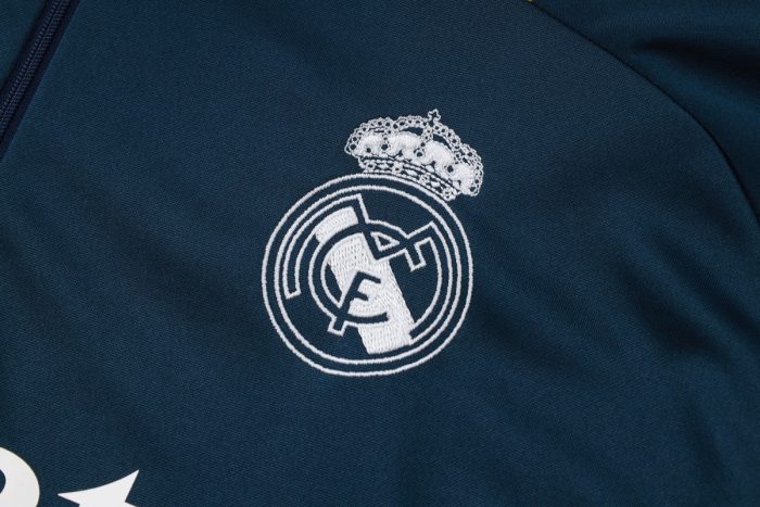 Real Madrid 24-25 Semi-Zip Jacket Blue (Yellow Collar) - 图片 6