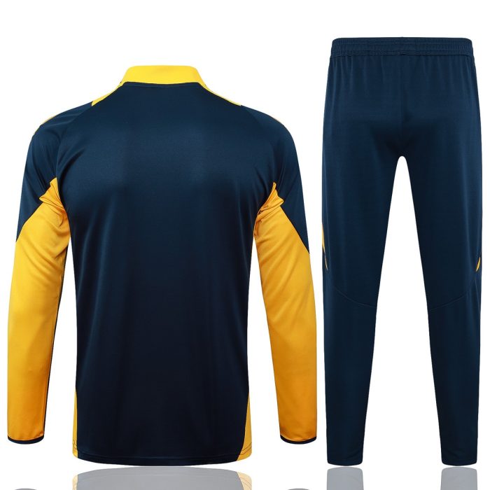 Real Madrid 24-25 Semi-Zip Jacket Blue (Yellow Collar) - 图片 7