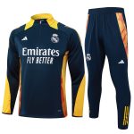 Real Madrid 24-25 Semi-Zip Jacket Blue (Yellow Collar) - 图片 8