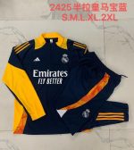 Real Madrid 24-25 Semi-Zip Jacket Blue (Yellow Collar) - 图片 9