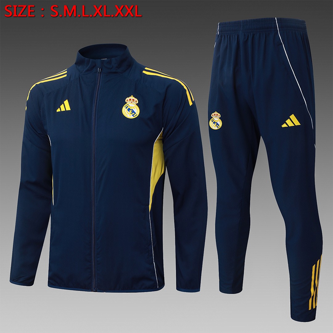 JER-5542_1 Real Madrid 25/26 Navy Blue Windbreaker - 图片 1