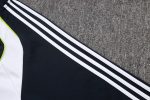 Real Madrid Retro Edition Long Zipper Jacket in White and Cyan - 图片 5