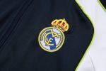 Real Madrid Retro Edition Long Zipper Jacket in White and Cyan - 图片 6