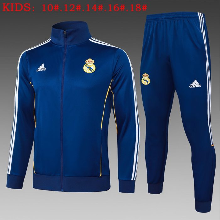 Real Madrid Retro Edition Kids' Jacket - Navy Blue - 图片 2