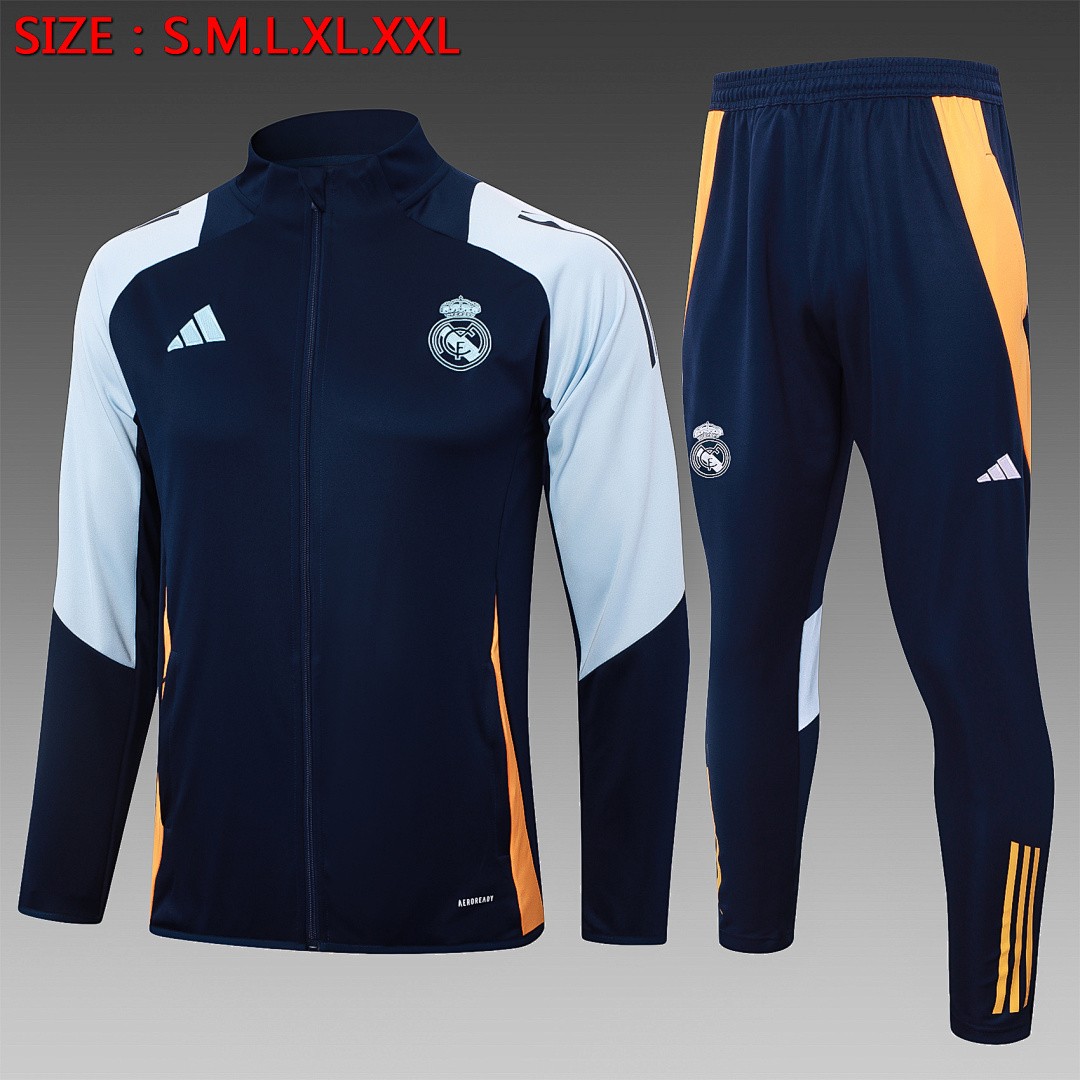 JER-5546_1 Real Madrid 24/25 Light Blue Long Zip Jacket - 图片 1