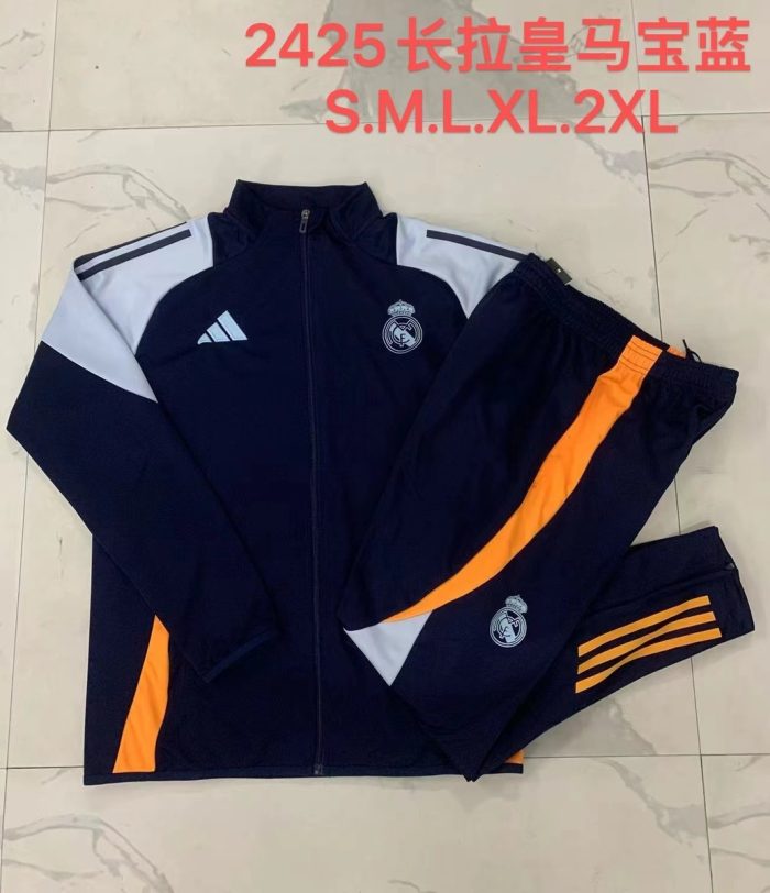 Real Madrid 24/25 Light Blue Long Zip Jacket - 图片 9