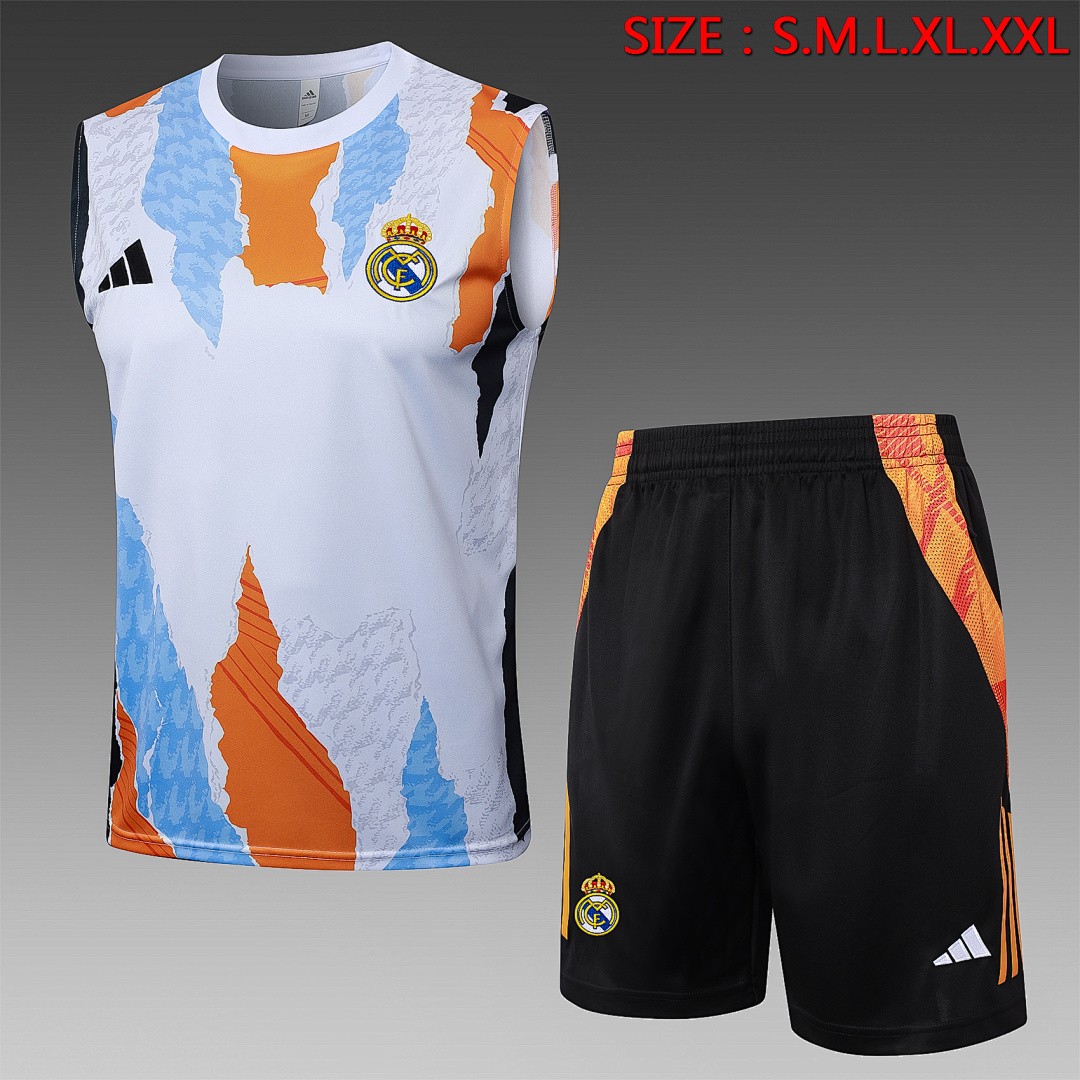 JER-5547_1 Real Madrid 24/25 Vest Blue Yellow White Splatter - 图片 1