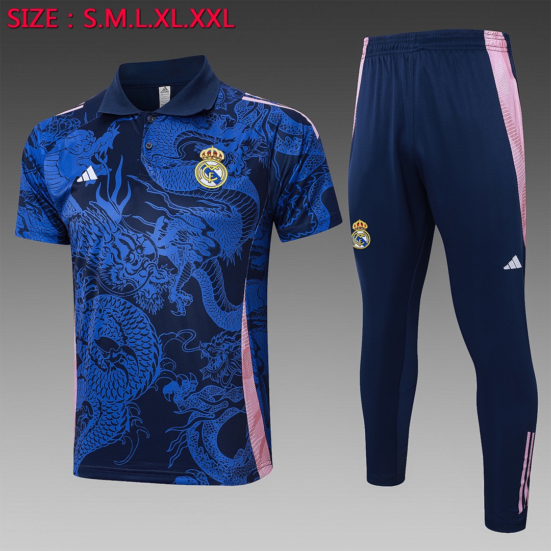 JER-5548_1 Real Madrid 24/25 Polo Shirt Blue - 图片 1