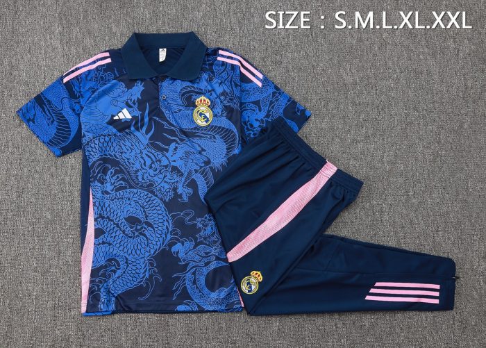 Real Madrid 24/25 Polo Shirt Blue - 图片 2