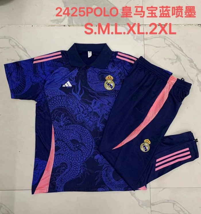 Real Madrid 24/25 Polo Shirt Blue - 图片 9