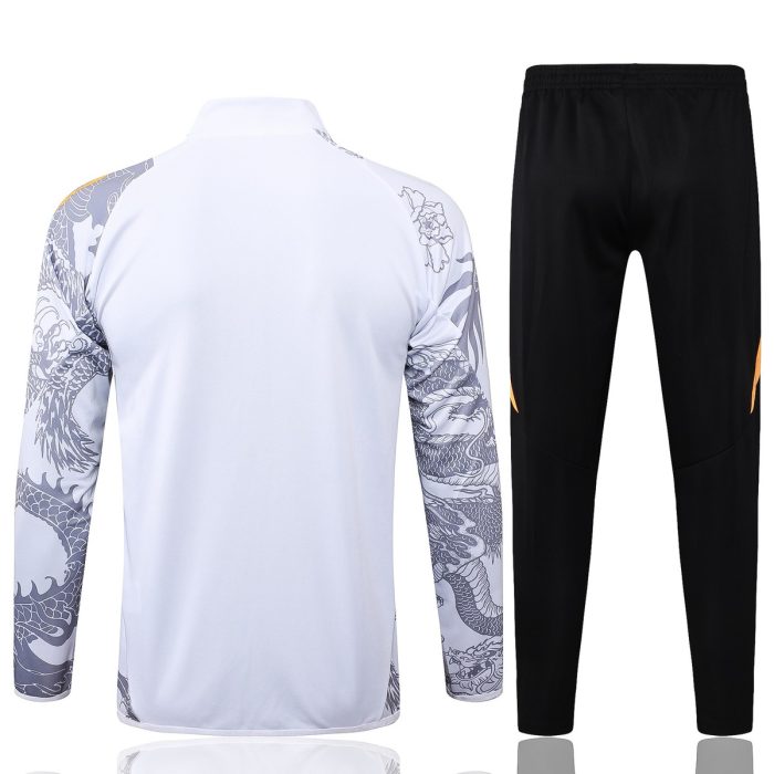 Real Madrid 24/25 Long Zipper Jacket White (Spray Ink Dragon) - 图片 7