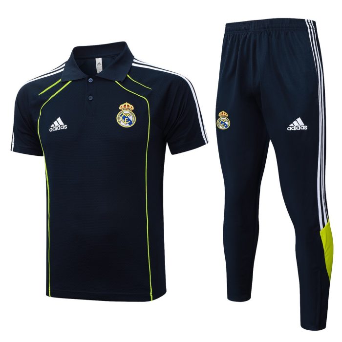 Real Madrid Retro Polo Shirt - Green Trim - 图片 8
