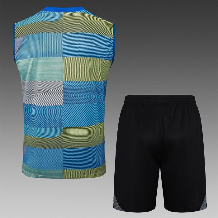 Real Madrid Green Blue Stripe Vest - 图片 6