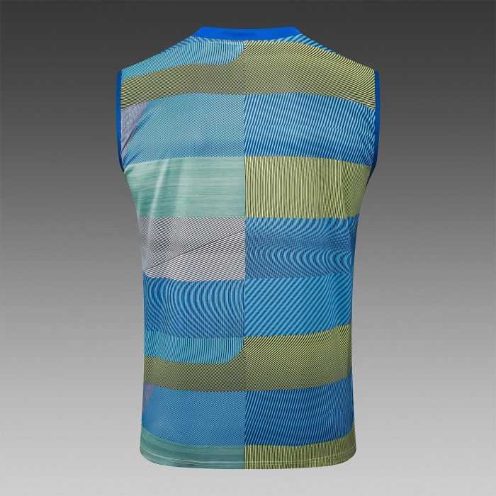 Real Madrid Green Blue Stripe Vest - 图片 7
