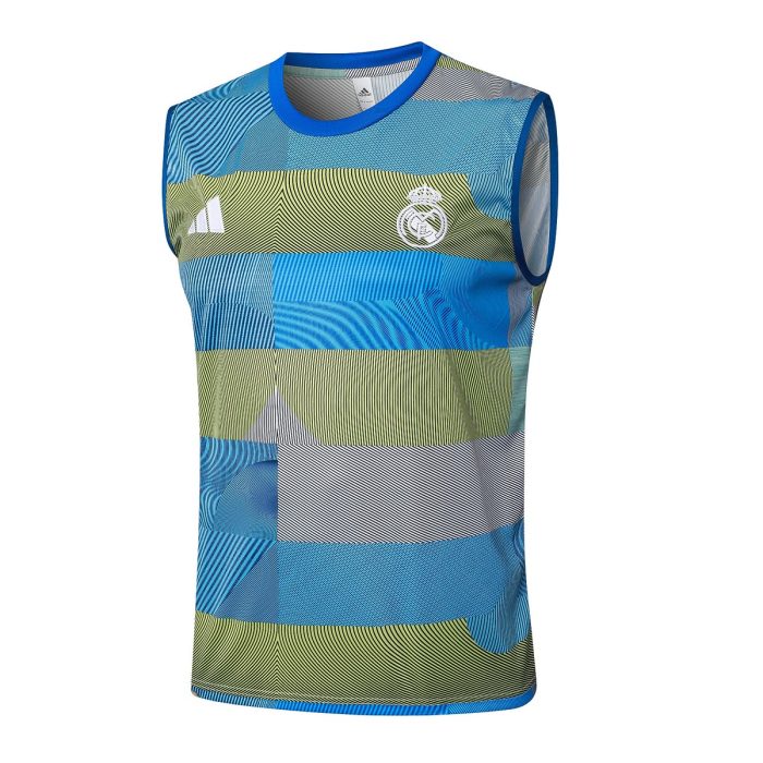 Real Madrid Green Blue Stripe Vest - 图片 8