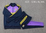 Real Madrid 24/25 Long Zipper Jacket in Royal Blue and Purple - 图片 2