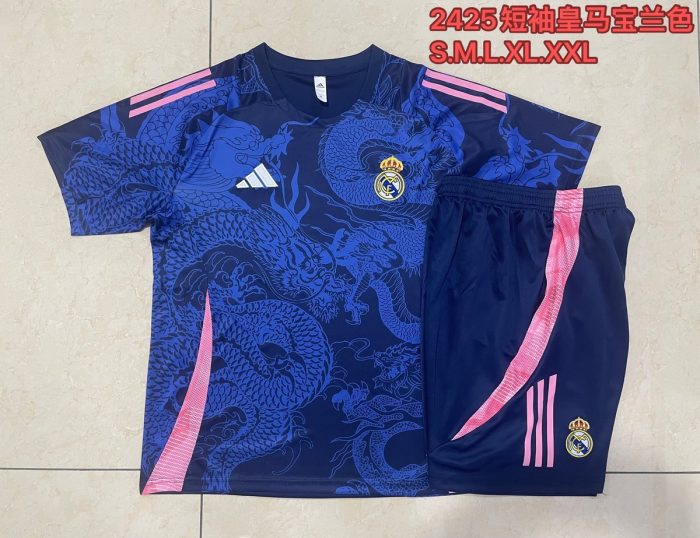 Real Madrid 24-25 Short Sleeve Training Suit Blue - 图片 9
