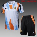 Real Madrid 24-25 Short Sleeve Blue Yellow White Splatter Training T-Shirt