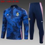 Real Madrid 24-25 Half-Zip Jacket Blue Splatter (Chinese Dragon)