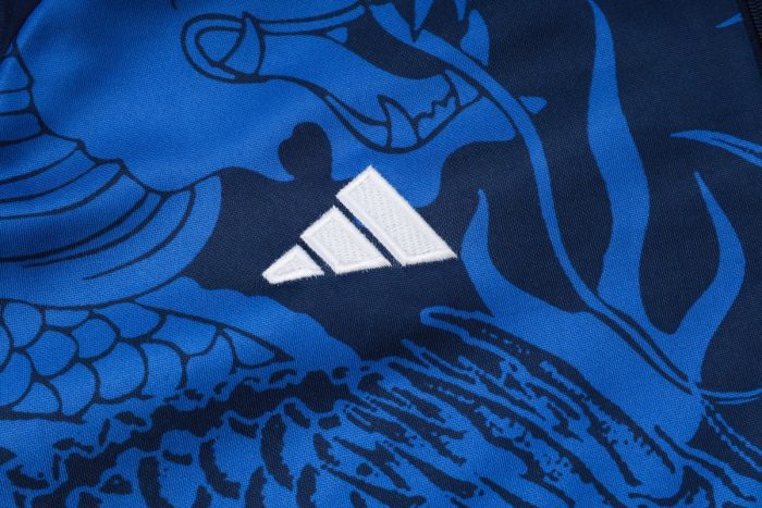 Real Madrid 24-25 Half-Zip Jacket Blue Splatter (Chinese Dragon) - 图片 6
