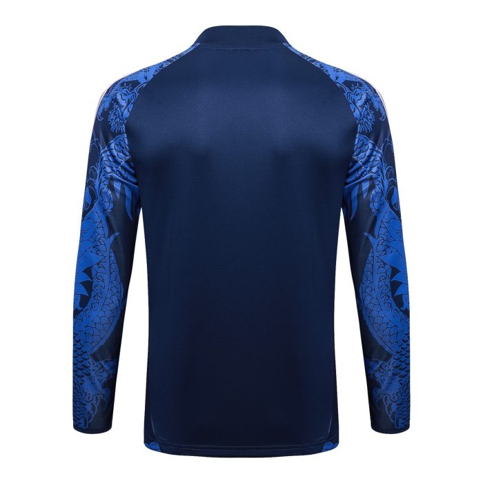 Real Madrid 24-25 Half-Zip Jacket Blue Splatter (Chinese Dragon) - 图片 8