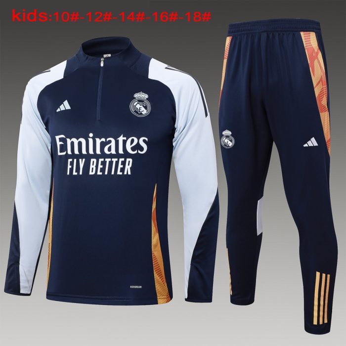 Real Madrid 24-25 Semi-Zip Jacket Kids (Light Blue) - 图片 2