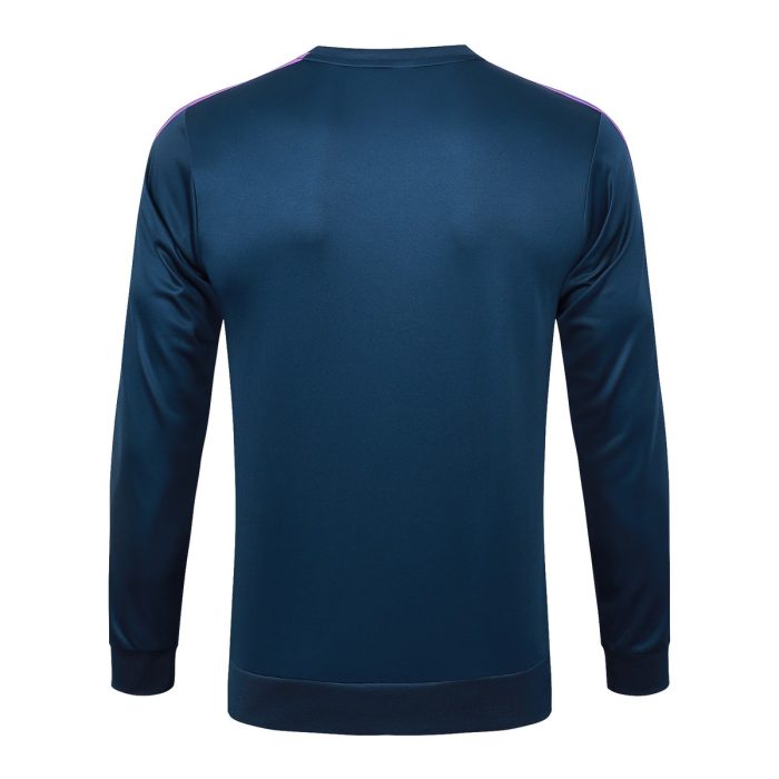 Real Madrid 23-24 Round Neck Long Sleeve Training Top in Royal Blue - 图片 7
