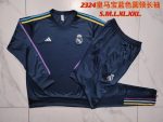 Real Madrid 23-24 Round Neck Long Sleeve Training Top in Royal Blue - 图片 9