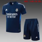 Real Madrid Short Sleeve Training Suit - Blue (White Trim)