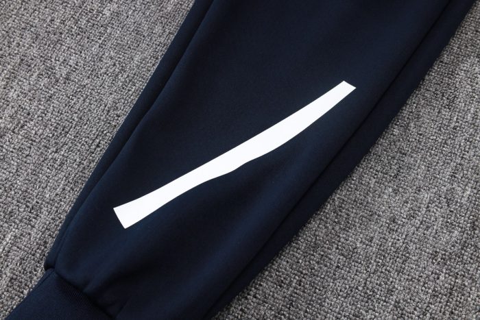 Real Madrid Blue Long Zip Jacket with Hood - 图片 3