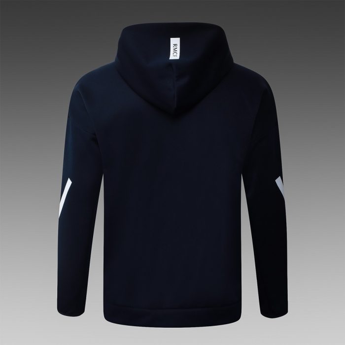 Real Madrid Blue Long Zip Jacket with Hood - 图片 8
