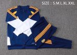 Real Madrid 26/27 Long Zipper Jacket Navy Blue with White Sleeves - 图片 2