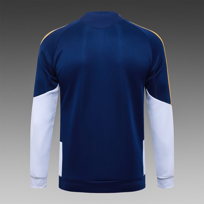 Real Madrid 26/27 Long Zipper Jacket Navy Blue with White Sleeves - 图片 8