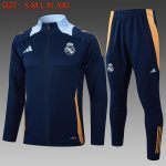 Real Madrid 24/25 Long Zipper Jacket Navy Blue