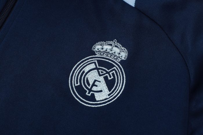 Real Madrid 24/25 Long Zipper Jacket Navy Blue - 图片 6