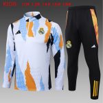 Real Madrid 24/25 Blue White Yellow Splatter Print Kids Training Suit