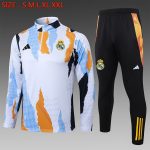 Real Madrid 24-25 Half-Zip Jacket Blue White Yellow Splatter