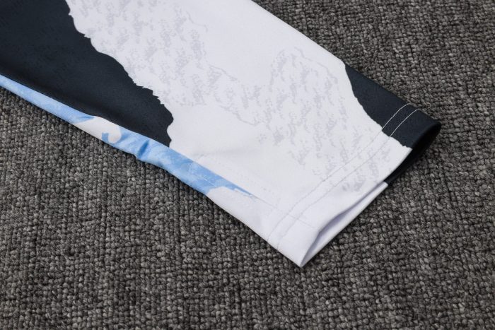 Real Madrid 24-25 Half-Zip Jacket Blue White Yellow Splatter - 图片 4