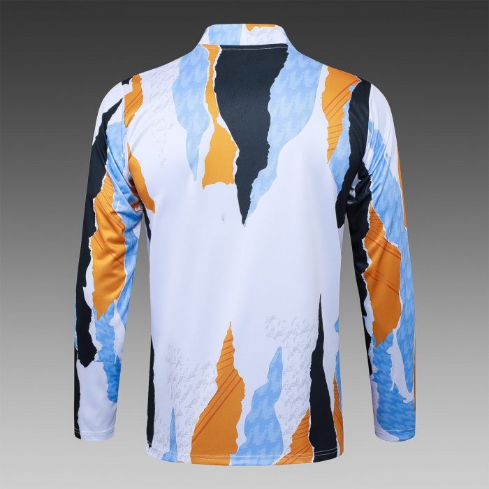 Real Madrid 24-25 Half-Zip Jacket Blue White Yellow Splatter - 图片 7