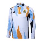 Real Madrid 24-25 Half-Zip Jacket Blue White Yellow Splatter - 图片 8