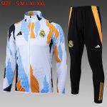 Real Madrid 24/25 Blue White Yellow Splatter Long Zip Jacket