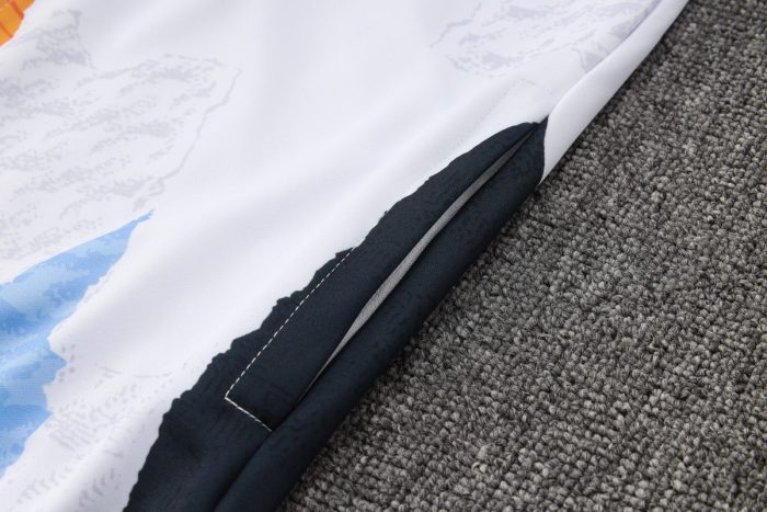 Real Madrid 24/25 Blue White Yellow Splatter Long Zip Jacket - 图片 4