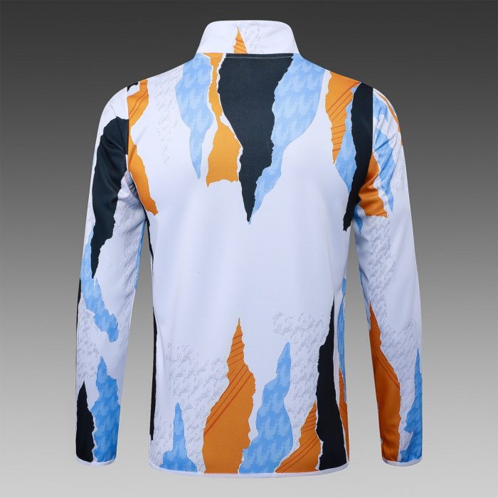 Real Madrid 24/25 Blue White Yellow Splatter Long Zip Jacket - 图片 7